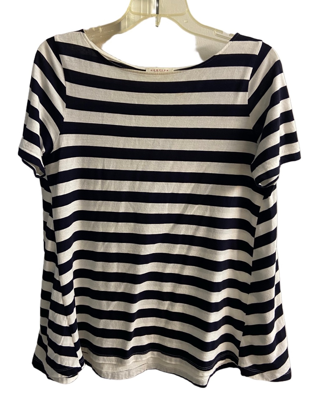 Demylee Black White Boat Neck Short Sleeve Top French Chic Nautical Tee